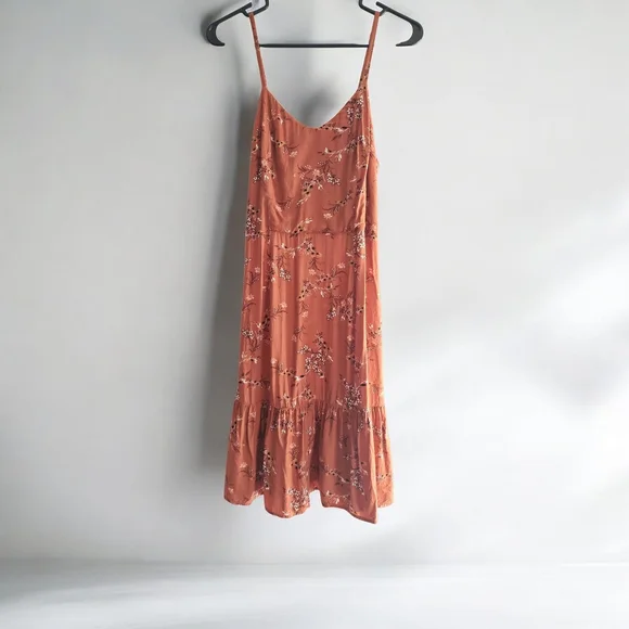 A.N.A A New Approach Rusty Brown Floral Dress-Size Small - Picture 3 of 7